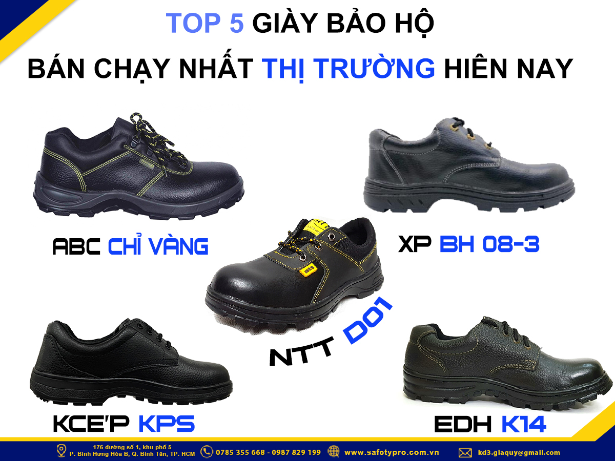 Top 5 thương hiệu giày bảo hộ bán chạy nhất thị trường