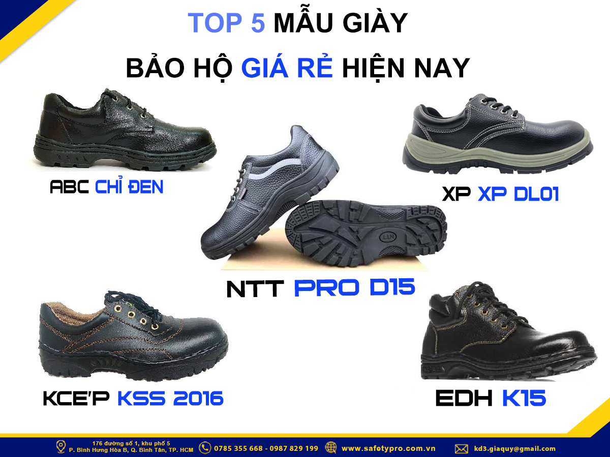 Top 5 mẫu giày bảo hộ bán chạy nhất tại Gia Quy